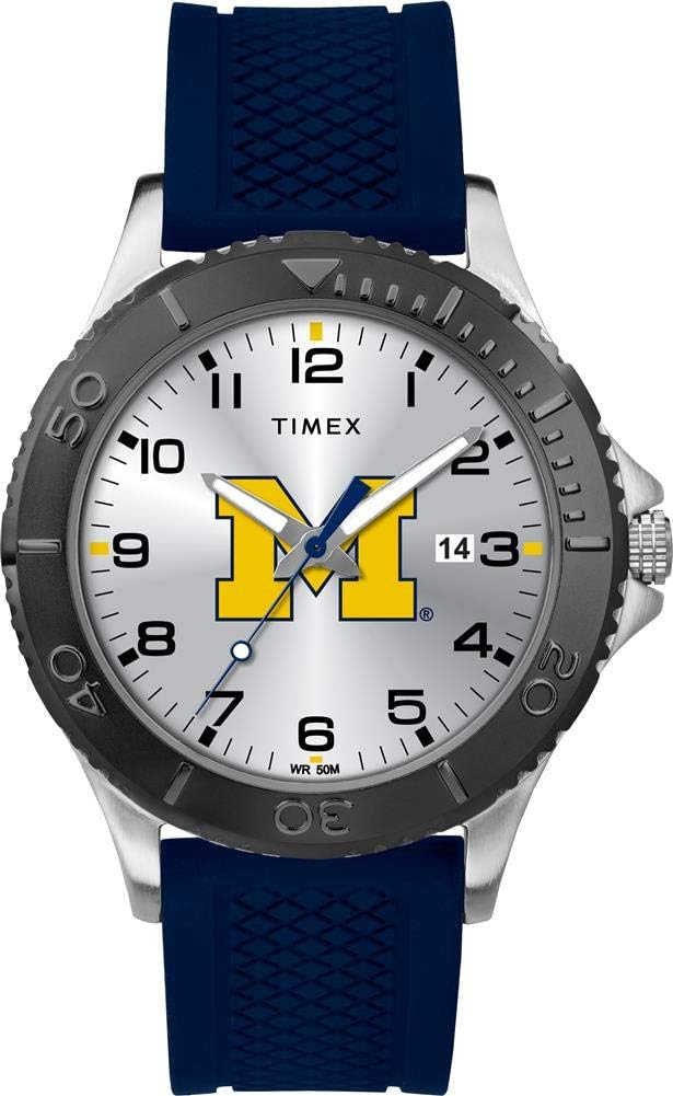 Timex Tribute Men's Collegiate Gamer 42mm Watch – Michigan Wolverines with Navy Silicone Strap