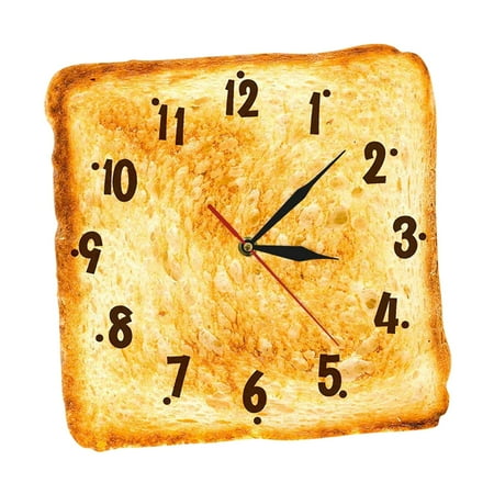 Toasted Bread Wall Clock, 12 inch Arabic Numerals Gourmet Decorative Wall Art Clock for Living Room Room