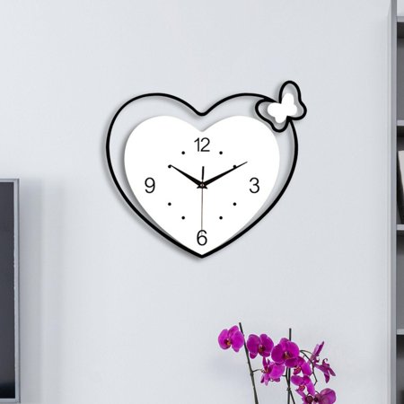 Tongina Heart Shape Wall Clock Acrylic Clock Decoration Decorative Creative Design Quiet Movement Wall Art for Study Room Cafe Office