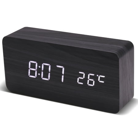 Topekada Plastic Digital Alarm Clock for Bedrooms, Aesthetics Desk Clock with Large Numbers LED Time Display, 4 Dimmer Bedside Clocks, USB Port and Battery Back-up, 12/24H with Instruction Manual