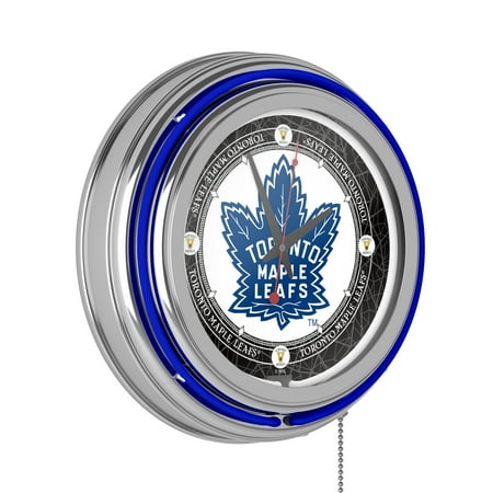 Toronto Maple Leafs Throwback Retro Neon Analog Wall Clock with Pull Chain