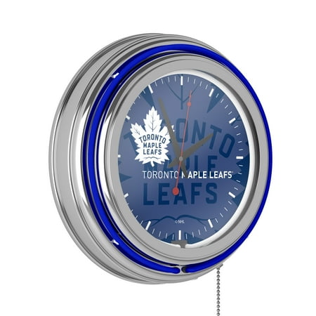 Toronto Maple Leafs Watermark Retro Neon Analog Wall Clock with Pull Chain