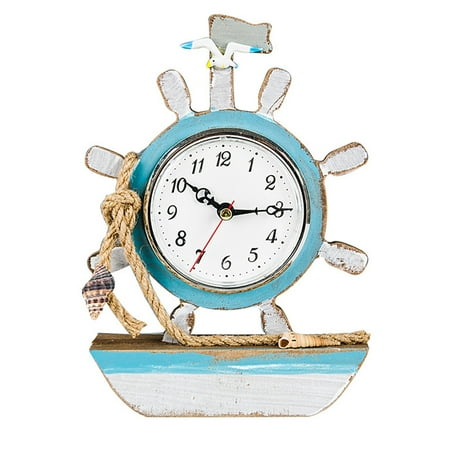 TOYMYTOY 1Pc Vitnage Desktop Clock Boat Design Clock Decor Home Clock Adorn Random Color