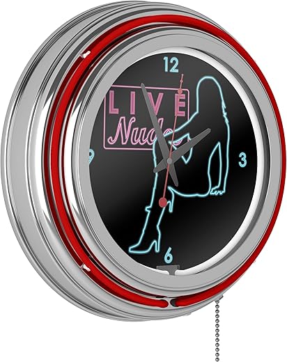 Trademark Shadow Babes - D Series - Clock w/Two Neon Rings - Red