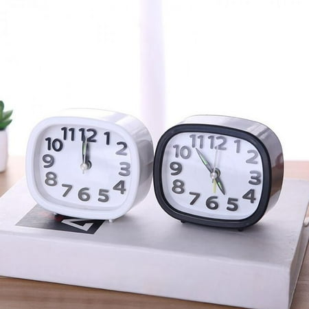 Travelwant Small Battery Operated Analog Travel Alarm Clock Silent No Ticking, Lighted on Demand and Snooze, Beep Sounds, Gentle Wake, Ascending Alarm, Easy Set