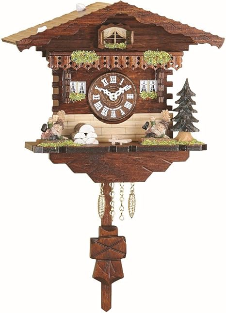 Trenkle Kuckulino Black Forest Clock Swiss House with Quartz Movement and Cuckoo Chime TU 2035 PQ