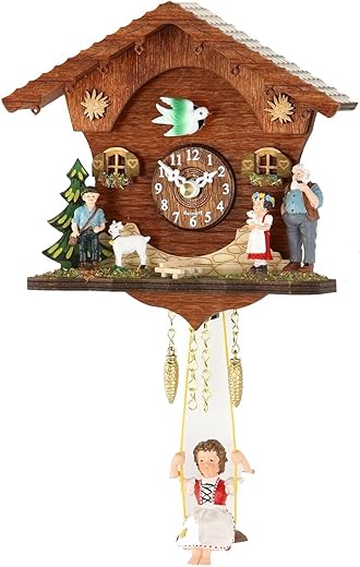 Trenkle Kuckulino Black Forest Clock with Quartz Movement and Cuckoo Chime TU 2047 SQ