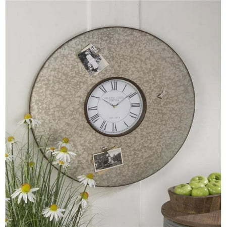 Tripar International 18745 Functional Metal Wall Clock with Magnets, Grey - Round