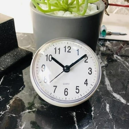 Tswift Clock, Mini Suction Cup Wall Clock Bathroom Anti Fog Clock Kitchen Bathroom Clock Small Quartz Clock Table Clock