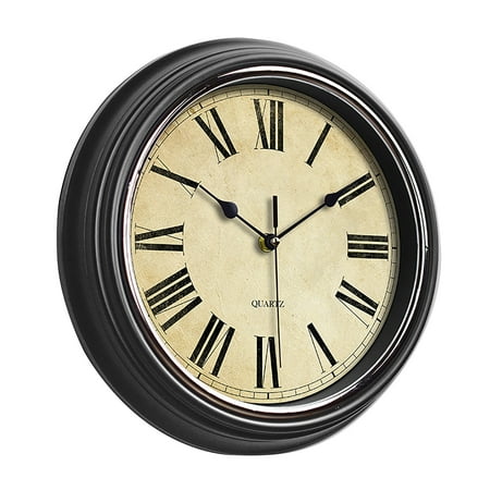 Ttybhh Wall Clock Clearance! Clock Promotion Sale, Retro Silent Non Ticking Round Classic Clock Quartz Decorative Battery Operated Wall Clock, Nordic Retro Wall Clock, include Clock*1