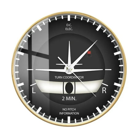 Turn Coordinator Modern Wall Clock Aviation Artificial Horizon Wall Clock Aircraft Decor Flight Instrument Artwork Printed Watch