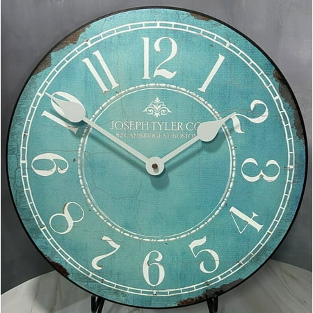 Turquoise & White Hanging Wall Clock | Ultra Quiet Quartz Mechanism | Comes in 8 Size