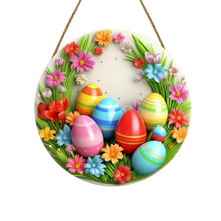 TWCTUWEN A Of Elegance To Your Home This Easter With Our Round Door Sign For Celebrations Yule Lads Decorations Wreaths for Decorating Christmas Stairs Wreath Garland Light Replacement Bulbs Worry