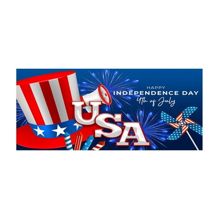 TWCTUWEN Independence Day Outdoor Garage Door Banner Large Independence Day Decoration Door Cover Decoration For Independence Day Outdoor Garage Door Home Wall Decorations 480*210cm Flags for Room