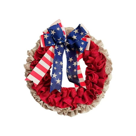 TWCTUWEN USA Independence Day Wreath Decoration Outdoor Garden Front Wreath Pendant Decoration USA Independence Day Window Prop Pendant Year round Wreaths for Front Door Year round Wreath Year round