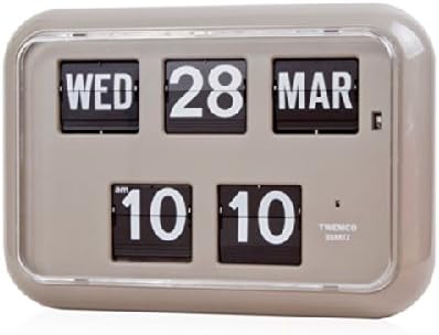 Twemco Homeloo German Quartz Retro Modern Calendar Wall Flip Clock QD 35 (Gray)