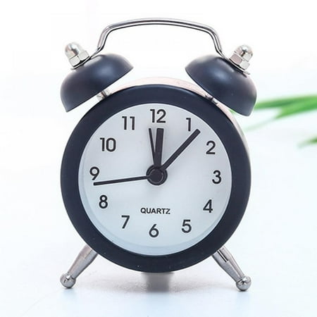 Twin Bell Alarm Clock - Loud Alarm - Great for Heavy Sleepers - Battery Operated, Black (Battery Not Included)