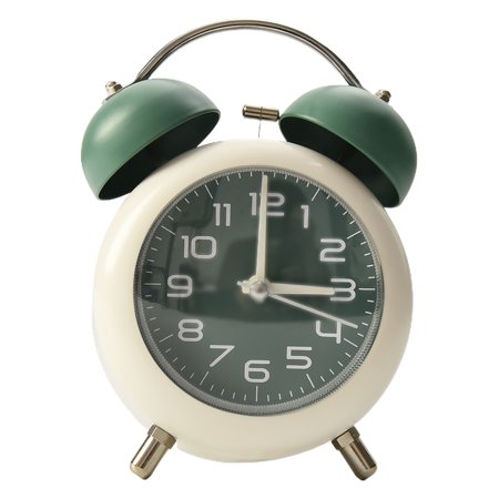 Twin Bell Vintage Metal Alarm Clock with Night Light for Dormitory Home office