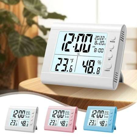 ufehgfjh Clearance Digital Electronic Clock, Stereo Digital Display Snooze Alarm Clock, Date/Time/Temperature/Humidity/Countdown Etc Multifunctional Alarm Clock For Home,Office Weekly Deals