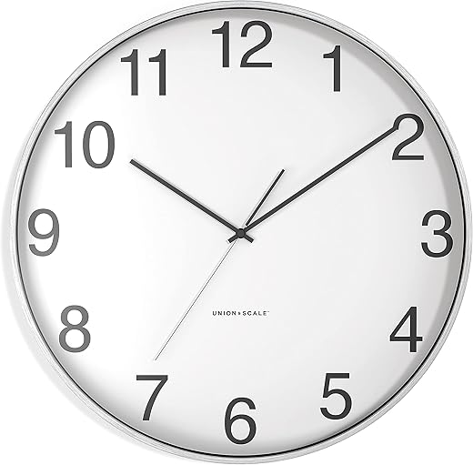 Union & Scale UN57810 Essentials Wall Clock, Aluminum, 16 (UN57810)