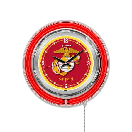 United States Marine Corps (Red/Yellow) 15 Double Neon Wall Clock