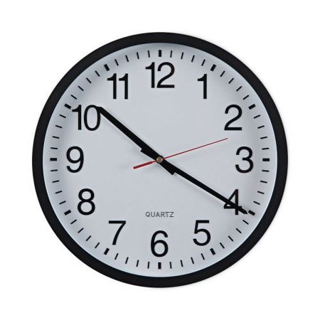 Universal Classic Round Wall Clock, 12.63 Overall Diameter, Black Case, 1 AA (sold separately) (10431)