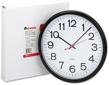 Universal : Indoor/Outdoor Clock, 13-1/2in, Black, 1 AA Battery -:- Sold as 2 Packs of - 1 - / - Total of 2 Each