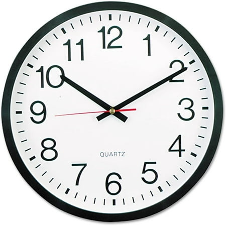 Universal UNV10431 Classic 12.63 in. Cordless Round Wall Clock - Black