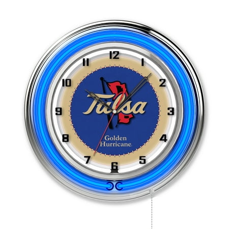 University of Tulsa 19 Double Neon Wall Clock