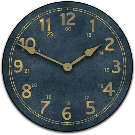 U.S. Navy and Gold Wall Clock | Beautiful Color, Silent Mechanism, Made in USA