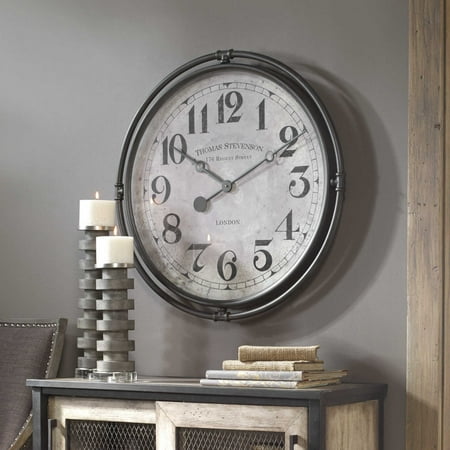 Uttermost 06449 Nakul 30 Round Vintage Regent Street London Industrial Wall Clock -