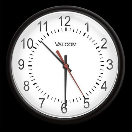 Valcom 16 in. IP PoE Analog Clock, Black