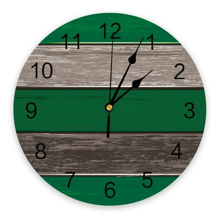 Vintage Farm Faux Wood Grain Forest Green Large Wall Clock Dinning Restaurant Cafe r Round Wall Clocks Home ration