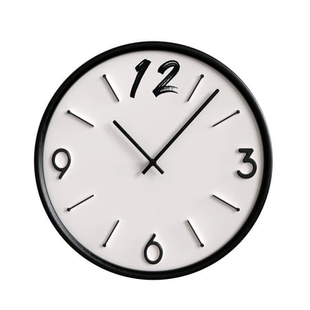 VIP Metal 24 in. White Embossed Wall Clock