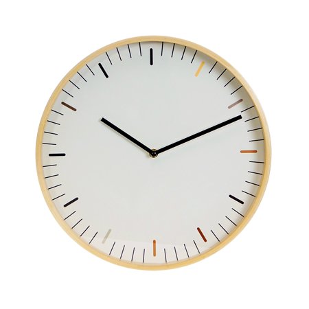 VIP Wood 14 in. White Minimalist Wall Clock