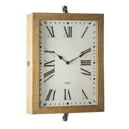 VIP Wood 23 in. White Double Sided Clock with Bracket