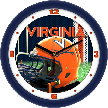 Virginia Cavaliers 11.5'' Suntime Premium Glass Face Football Helmet Wall Clock