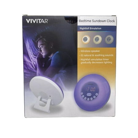 Vivitar Wake-Up Sunrise & Bedtime Clock Bluetooth Wireless Speaker, 12 Sounds