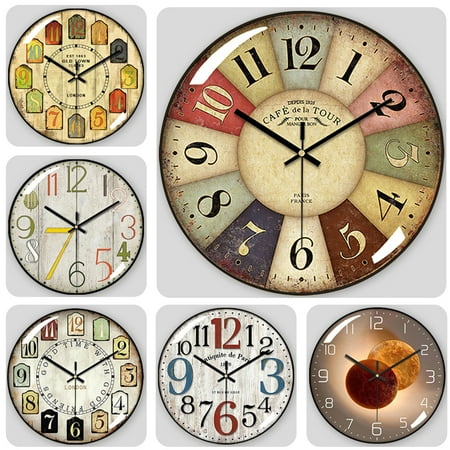 VOCOO Wall Clocks Battery Operated, 12 inch Silent Non Ticking Modern Glass Wall Clock Round Easy to Read Home/Office/Classroom/School Clock