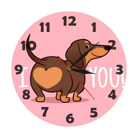 VOSS Sausage Dog Wall Clock I Love You Express Clock Home Living Room Decorative Wall Clock Bedroom Wall Clock