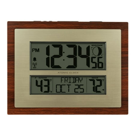 W86111-BHG La Crosse Technology Atomic Digital Wall Clock Moon Phase TX141V3