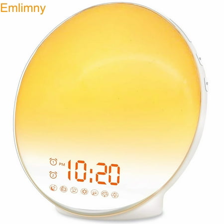 Wake Up Light Sunrise Alarm Clock for Kids,Heavy Sleepers,Bedroom,with Sunrise Simulation,Sleep Aid,Snooze, Nightlight,Daylight,7 Colors,7 Natural Sounds,Ideal Gift