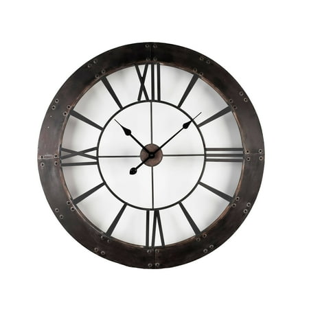 Wall clock - Rustic finished frame wall clock by Peterson Housewares Artwares