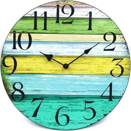 Wall Clock 14 Inch Silent Clock Non-Ticking Battery Operated Home Teal Turquoise Decor for Living Room, Kitchen Sweet Home