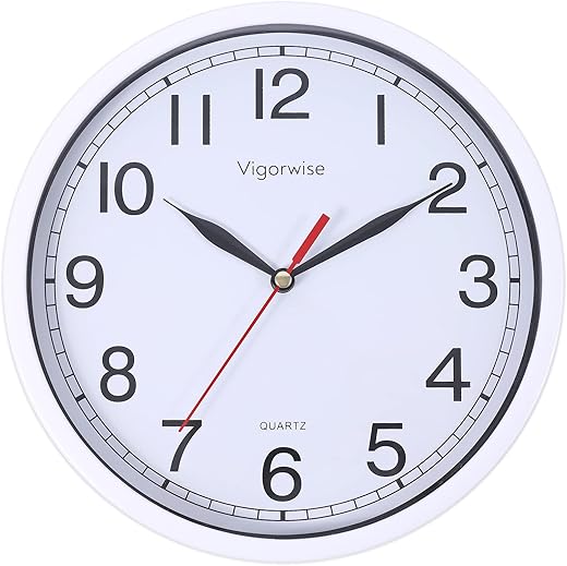 Wall Clock, 8 Inch Silent Sweep Movement Accurate Small Clocks Kitchen/Living Room/Bedroom/Office/School/Classroom Decoration