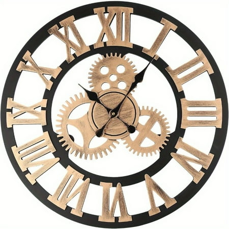 Wall Clock Big Roman Numerals Hanging Clock 60cm/ 24 Inch Giant Open Face Indoor