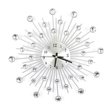 Wall Clock Clearance! Luxury Diamond Studded Metal Wall Clock Living Room Bedroom Decor Metal Wall Clock Wall Clock Decor,Home Essentials Special Offer!