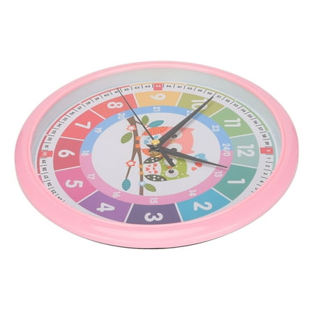 Wall Clock, Colorful Children Hanging Clock For 's Bedroom For Study Pink