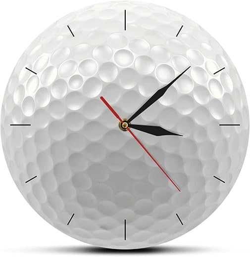 Wall Clock Golf Ball Round Frameless Wall Clock Silent Non Ticking 3D Vision Decorative Wall Watch Sports Golf Club Wall Art Golfers Gift