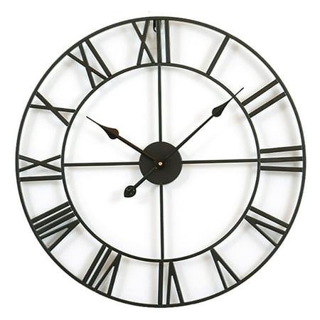 Wall Clock, Metal Retro Numeral Clock, 40CM Modern Round Wall Clocks Almost Silent, Easy to Read for Living Room/Home/Kitchen/Bedroom/Office/School Decor